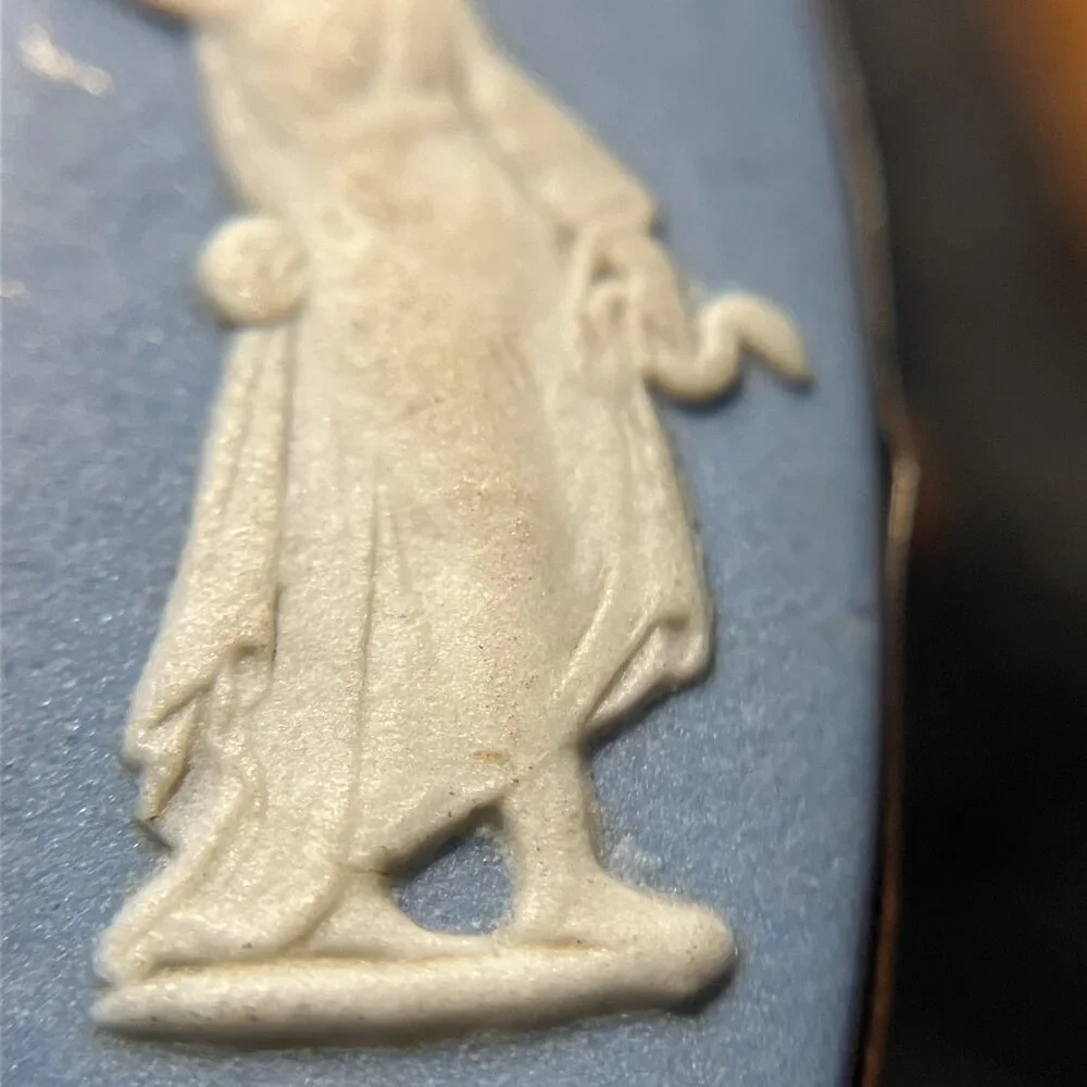 Vintage Wedgwood Sterling Jasperware Cameo of Hygieia, Goddess of Health, Ring